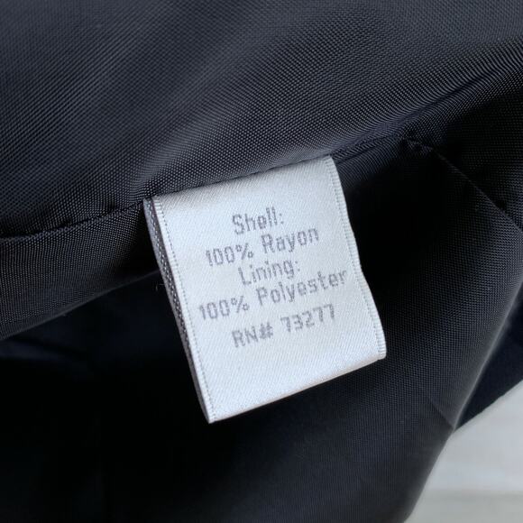 LC Lauren Conrad Crepe Open Blazer Jacket Black Blue Colorblock Lined Womens 2 - Picture 8 of 10